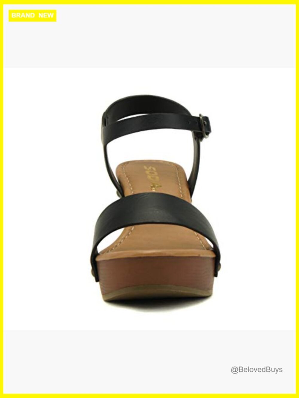 Wedge Sandals with Studded Trim Open Toe Ankle Strap - Picture 3 of 5